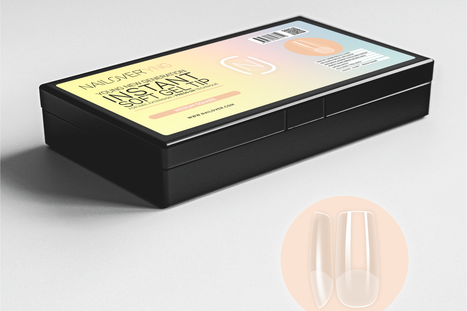 MEDIUM SQUARE SOFT NAIL TIP FULL MATT (9450067165527)