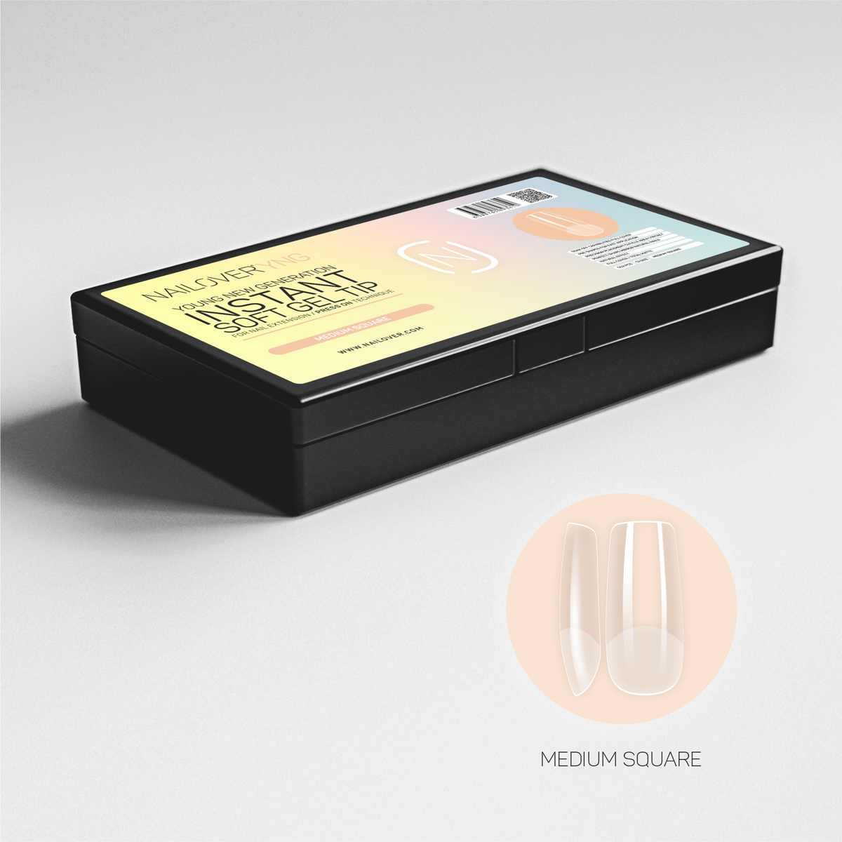 MEDIUM SQUARE SOFT NAIL TIP FULL MATT (9450067165527)