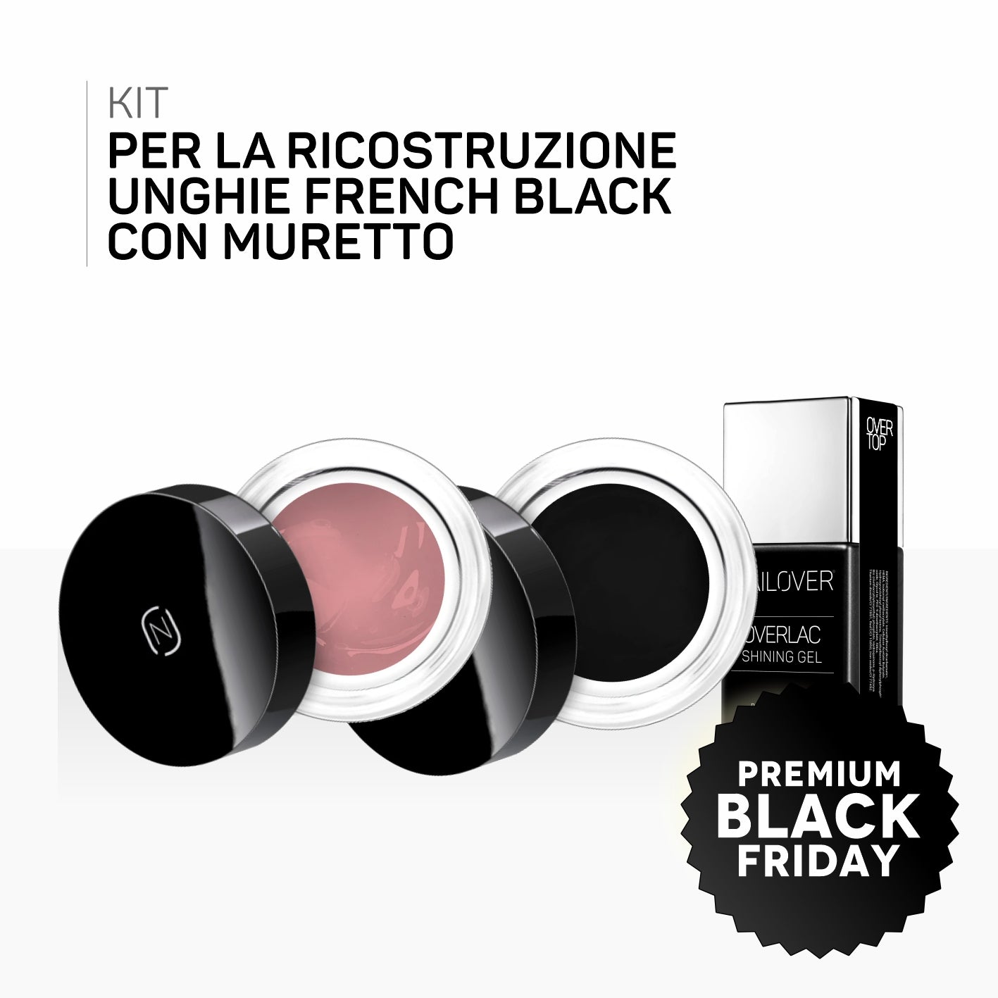 KIT RICOSTRUZIONE UNGHIE BLACK FRENCH (9743129772375)