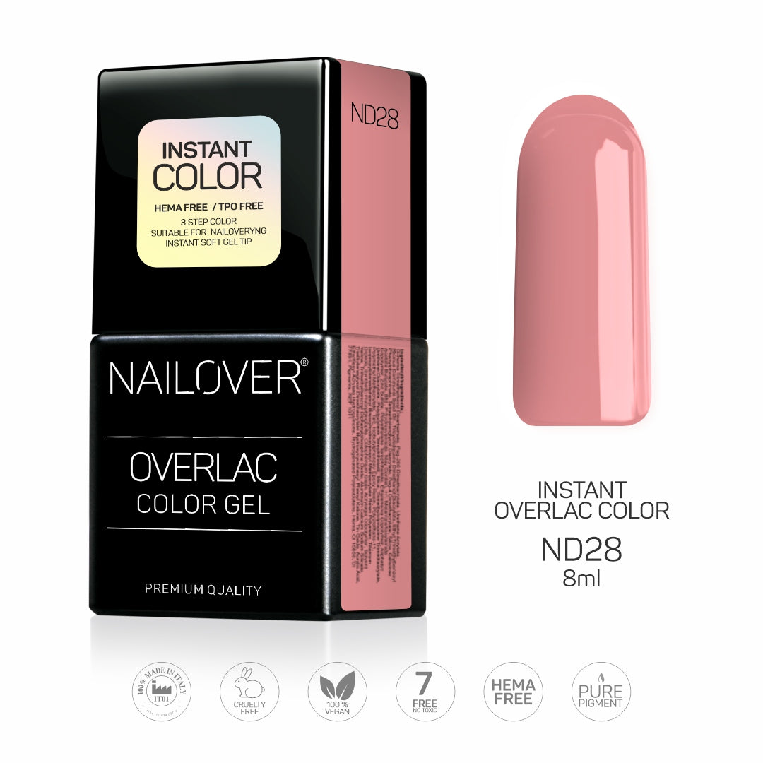 Gel Semipermanente Overlac Linea Nude - ND28 da 8ml (8389957484887)